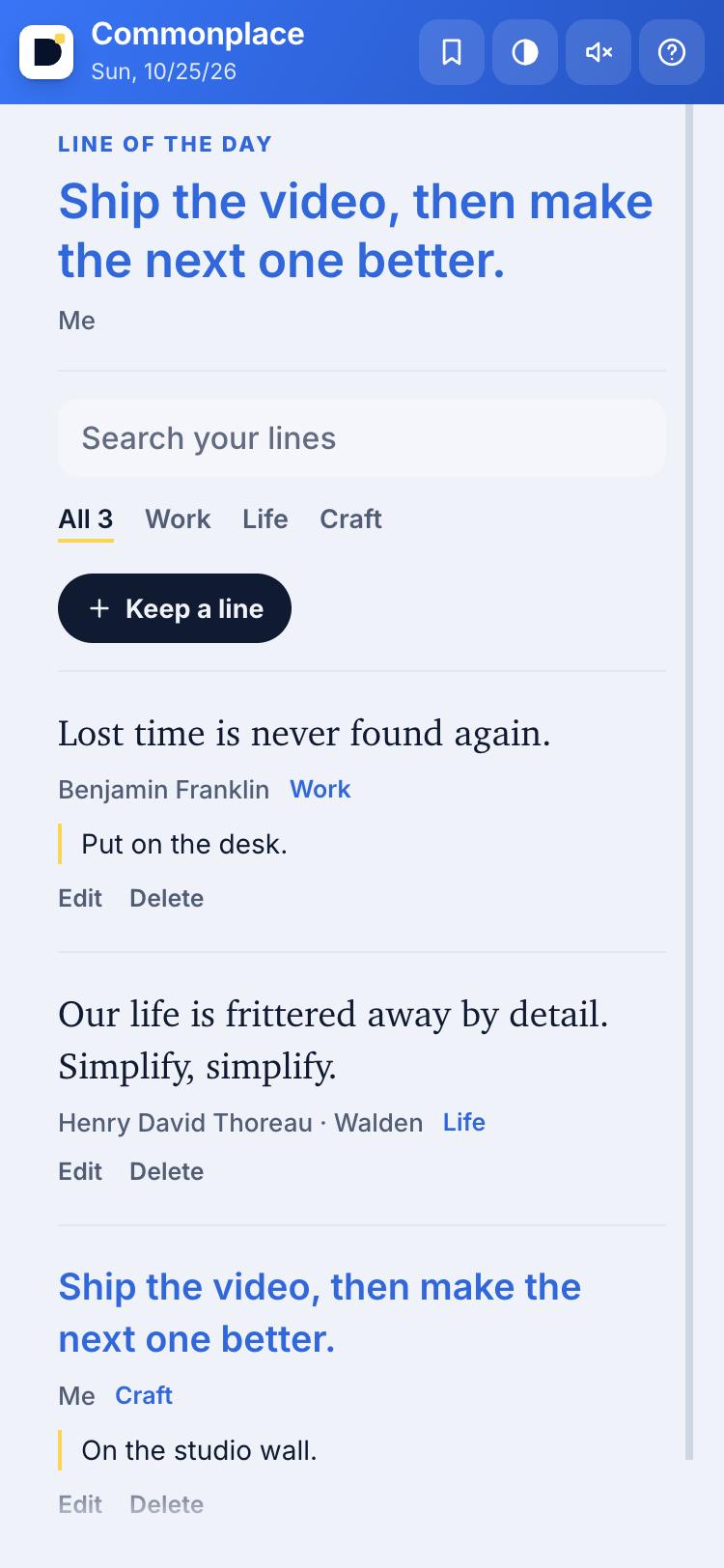 Commonplace screenshot 1