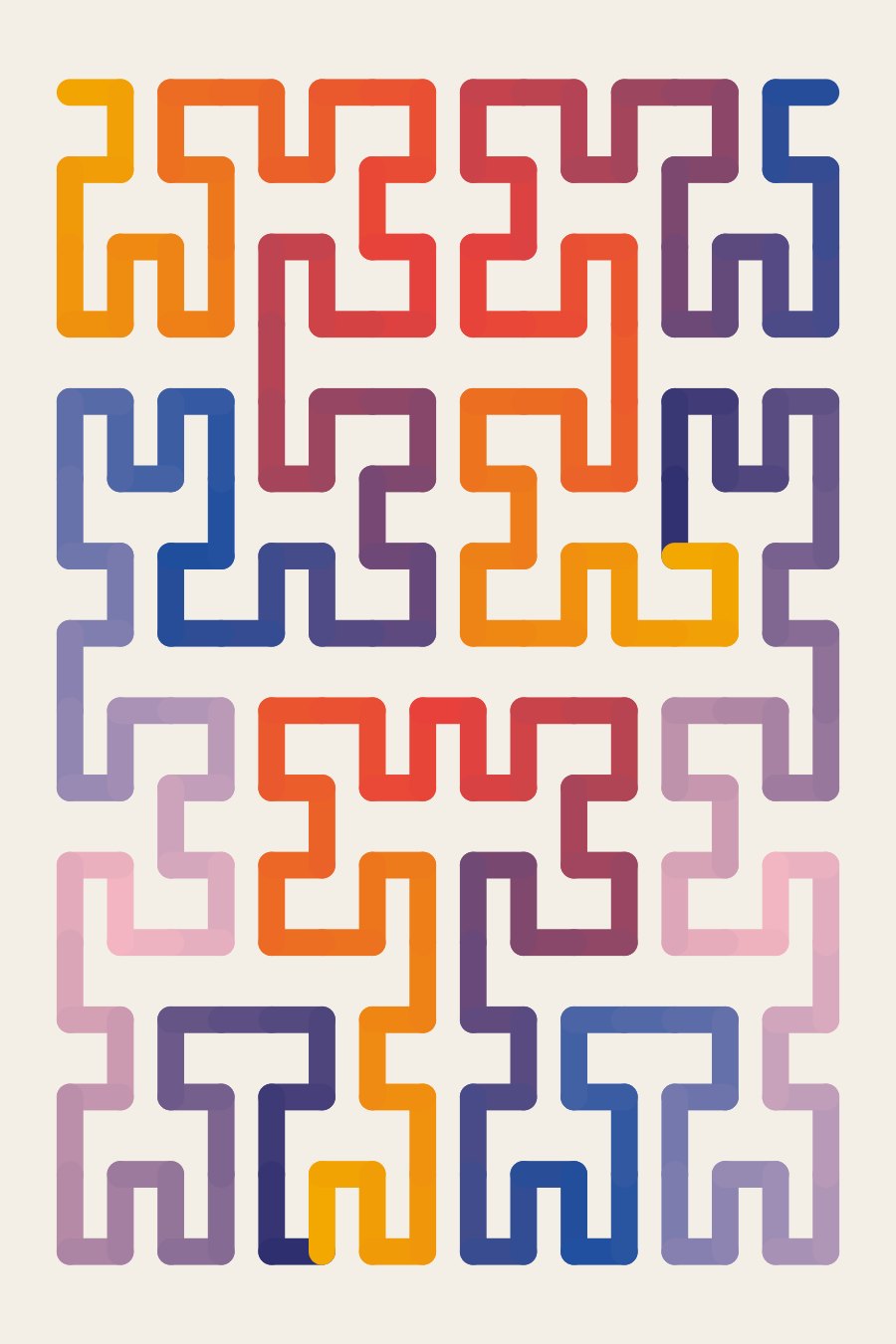 Original generative poster: Hilbert curve