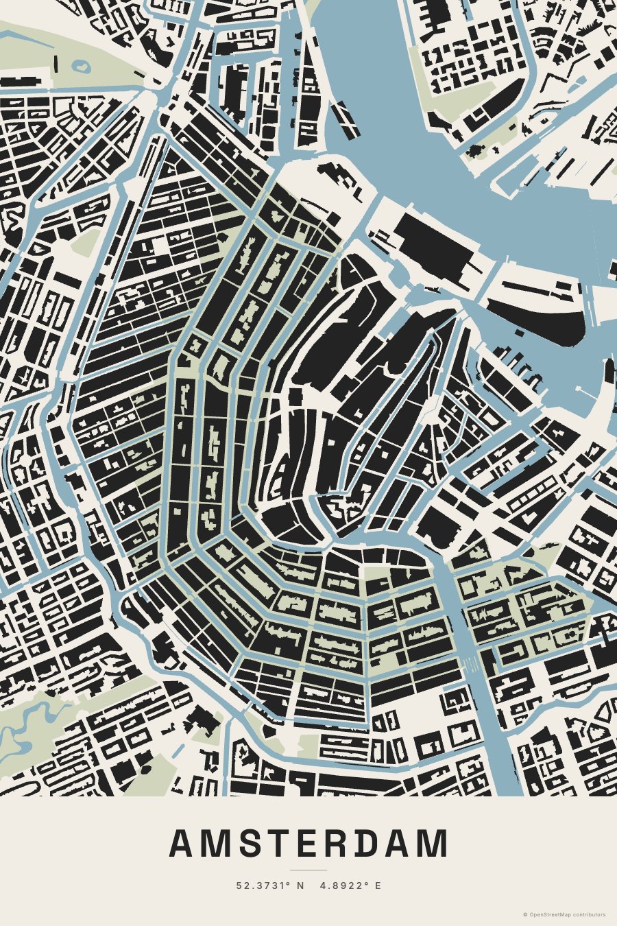 Custom figure-ground map poster