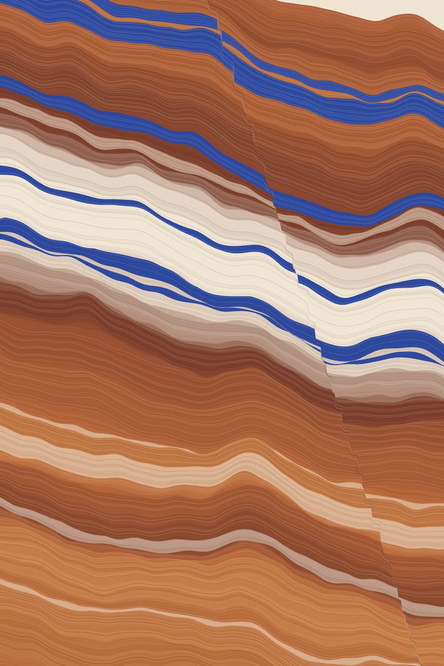 Original generative poster: folded strata