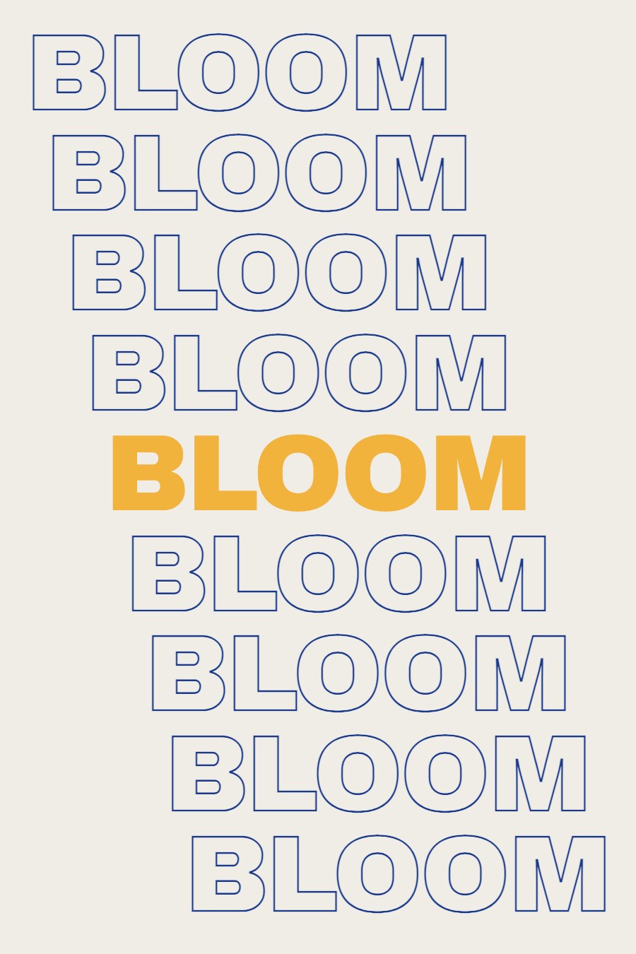 Custom typography poster reading Bloom