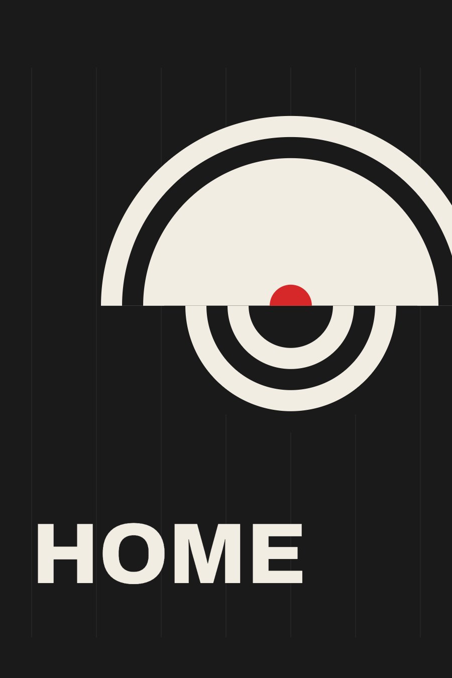 Typography poster with the word HOME in Swiss style